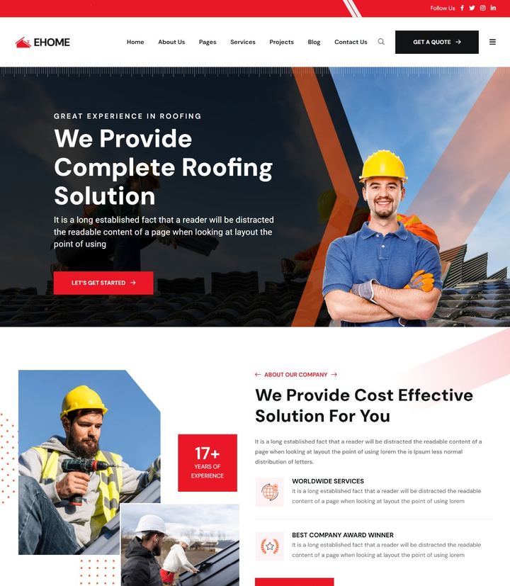 EHome website design by Web Design UAE