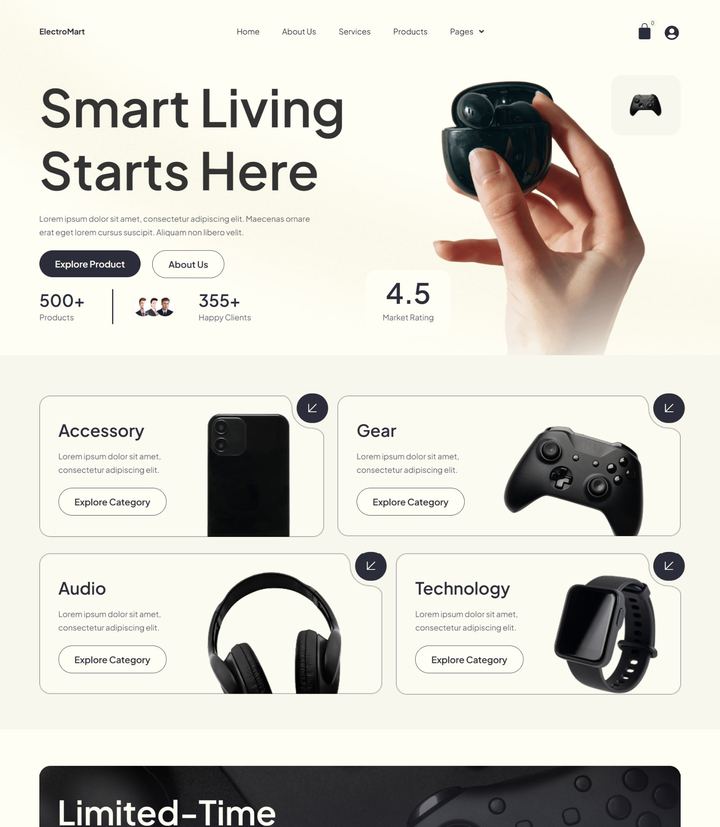 ElectroMart website design by Web Design UAE