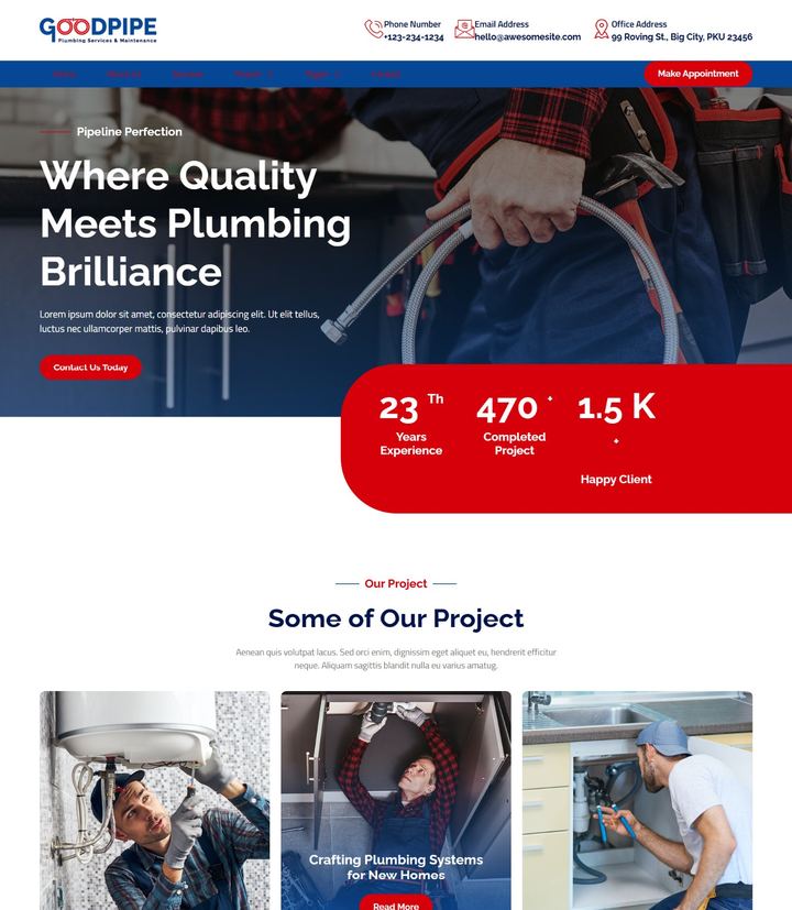 Goodpipe website design by Web Design UAE