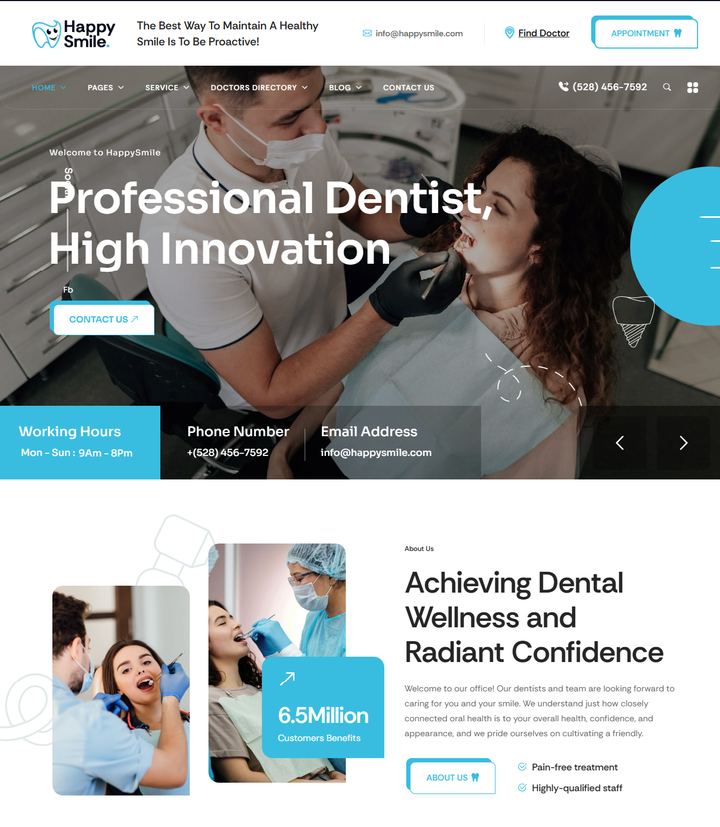 HappySmile website design by Web Design UAE