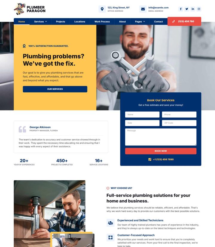 Plumber Paragon website design by Web Design UAE
